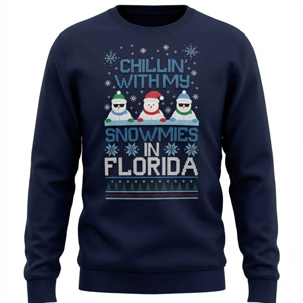 Ugly Sweater Christmas  Men Sweatshirt with Snowman Design Size L
